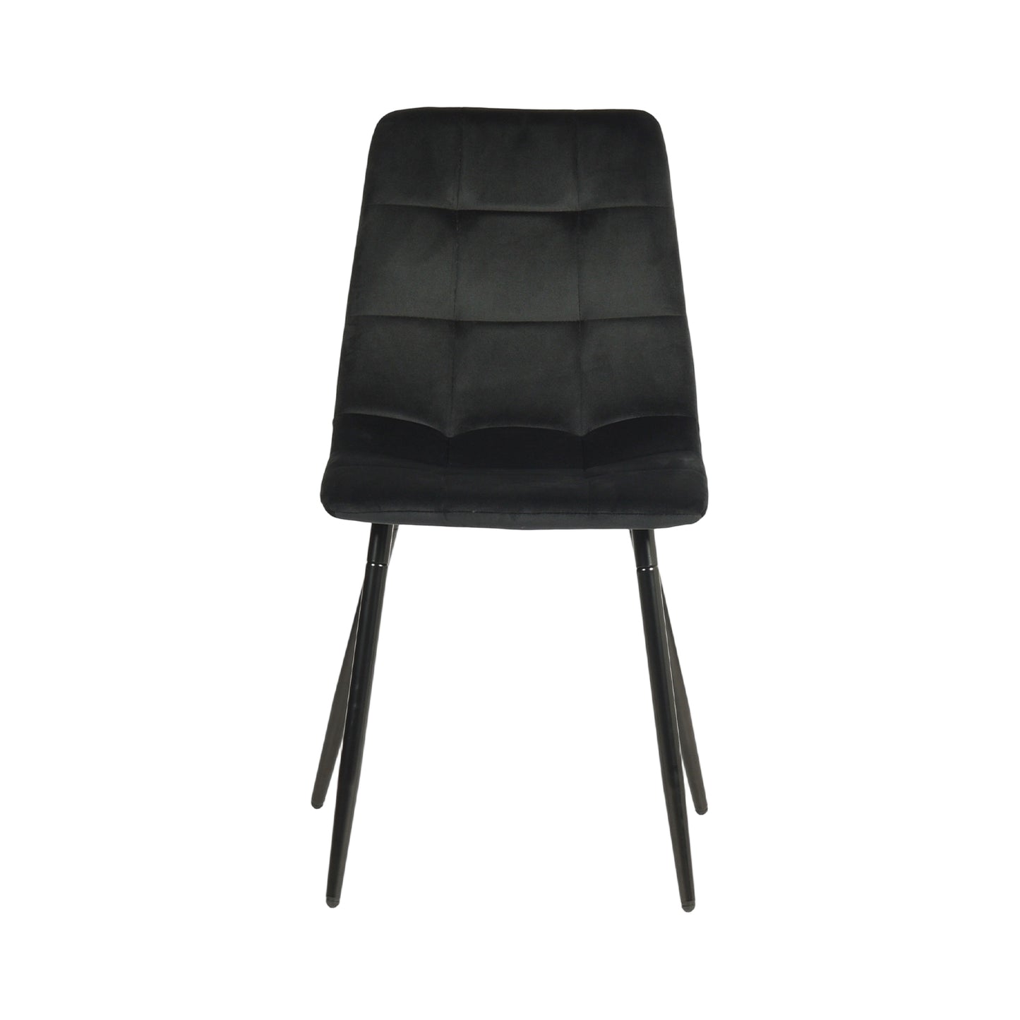 Fabric Armless Dining Chair With Black Iron legs - Black/Grey/Brown