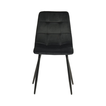 Fabric Armless Dining Chair With Black Iron legs - Black/Grey/Brown