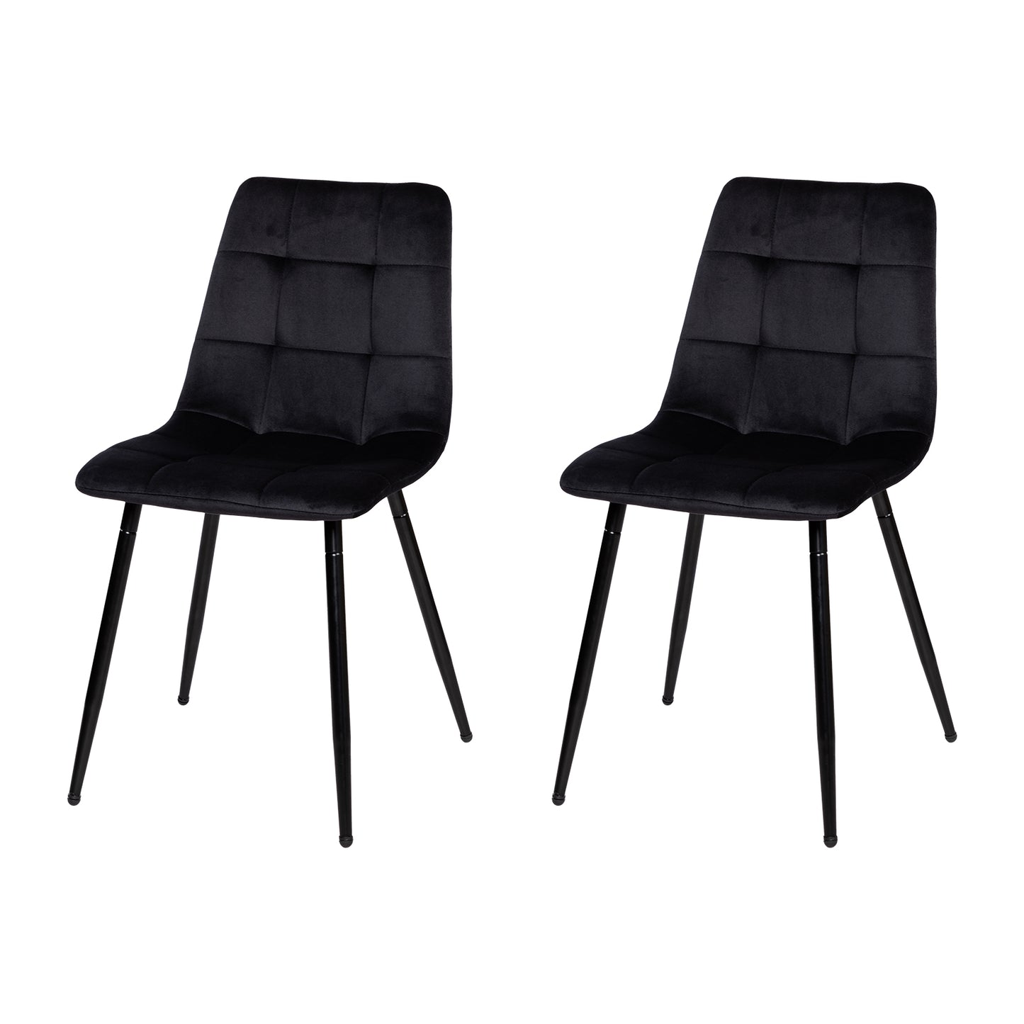 Fabric Armless Dining Chair With Black Iron legs - Black/Grey/Brown