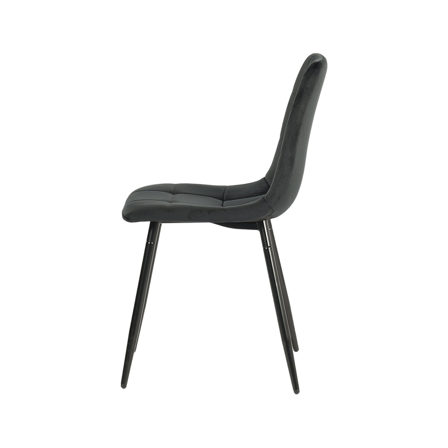 Fabric Armless Dining Chair With Black Iron legs - Black/Grey/Brown