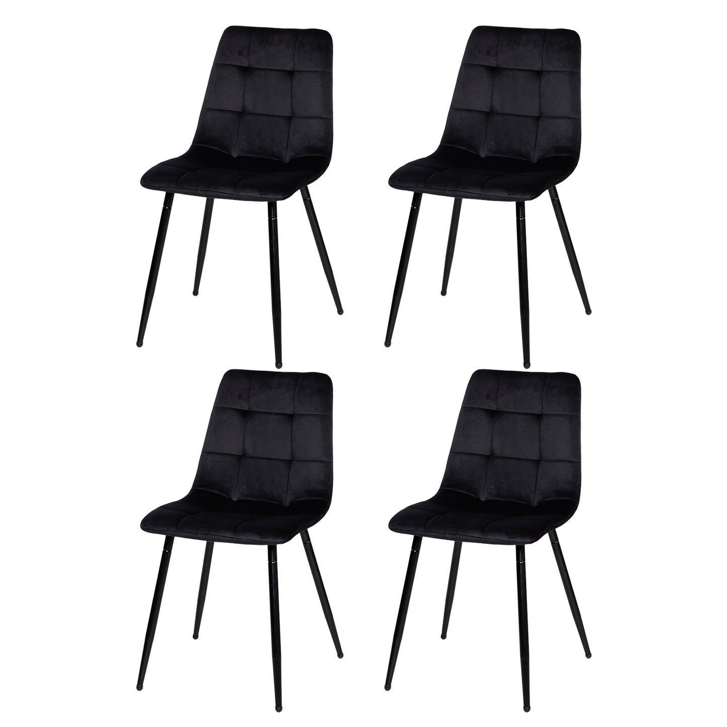 Fabric Armless Dining Chair With Black Iron legs - Black/Grey/Brown