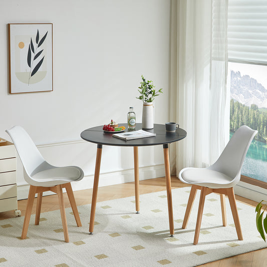 PEA Round Dining Table With 3 Legs - Black
