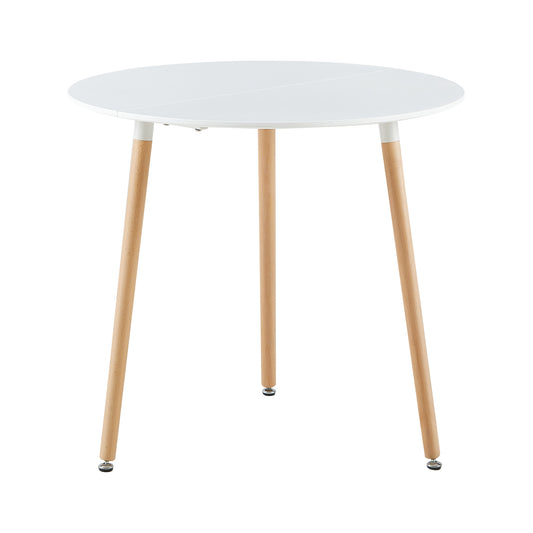 Round Dining Table 80cm with 3 legs -White-PEA