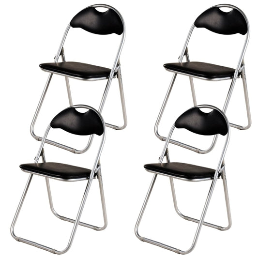 PEACOCKAR Padded Stackable Folding Chairs 2/4 Piece Set - Silver Iron Legs
