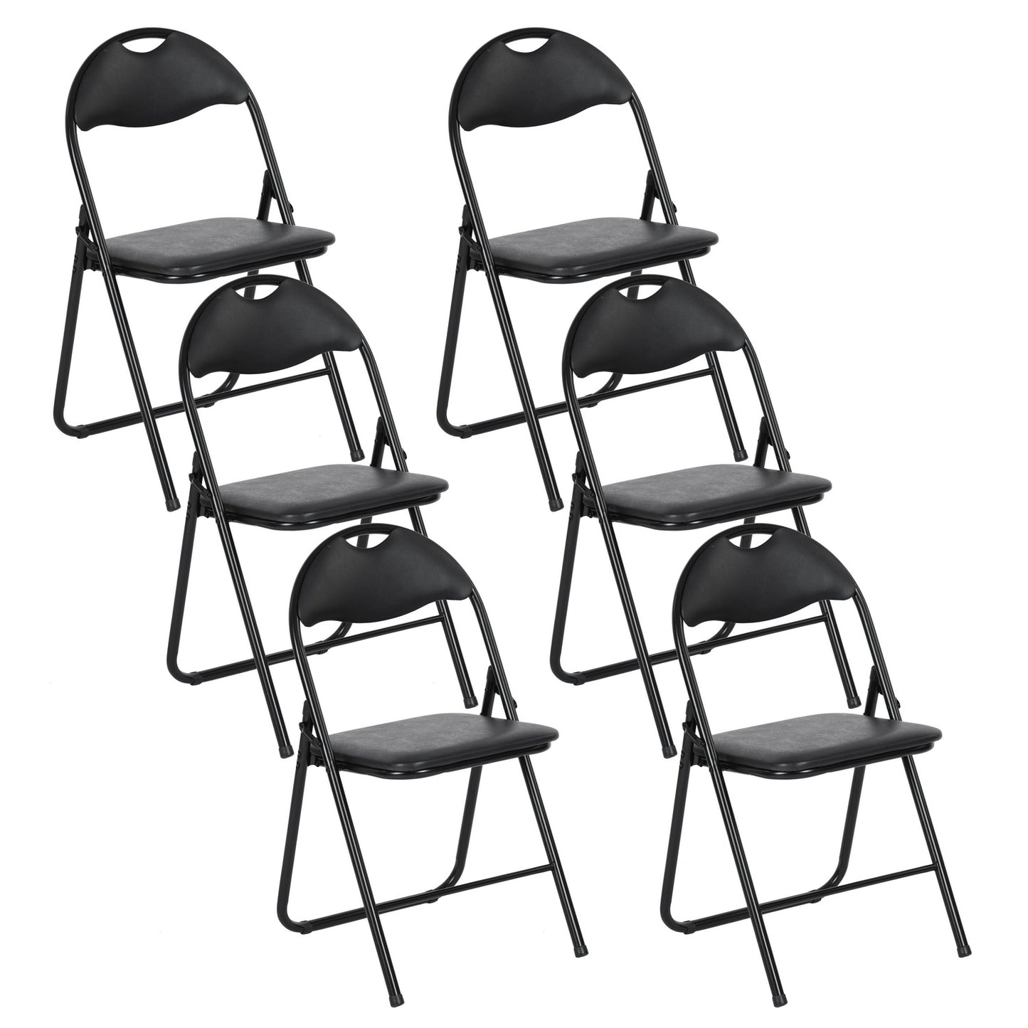 PEACOCKAR Padded Stackable Folding Chairs Set of 2/4/6