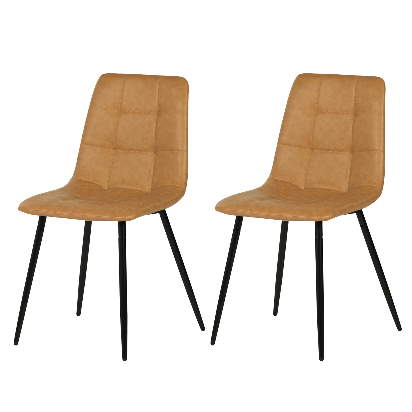 Fabric Armless Dining Chair With Black Iron legs - Black/Grey/Brown