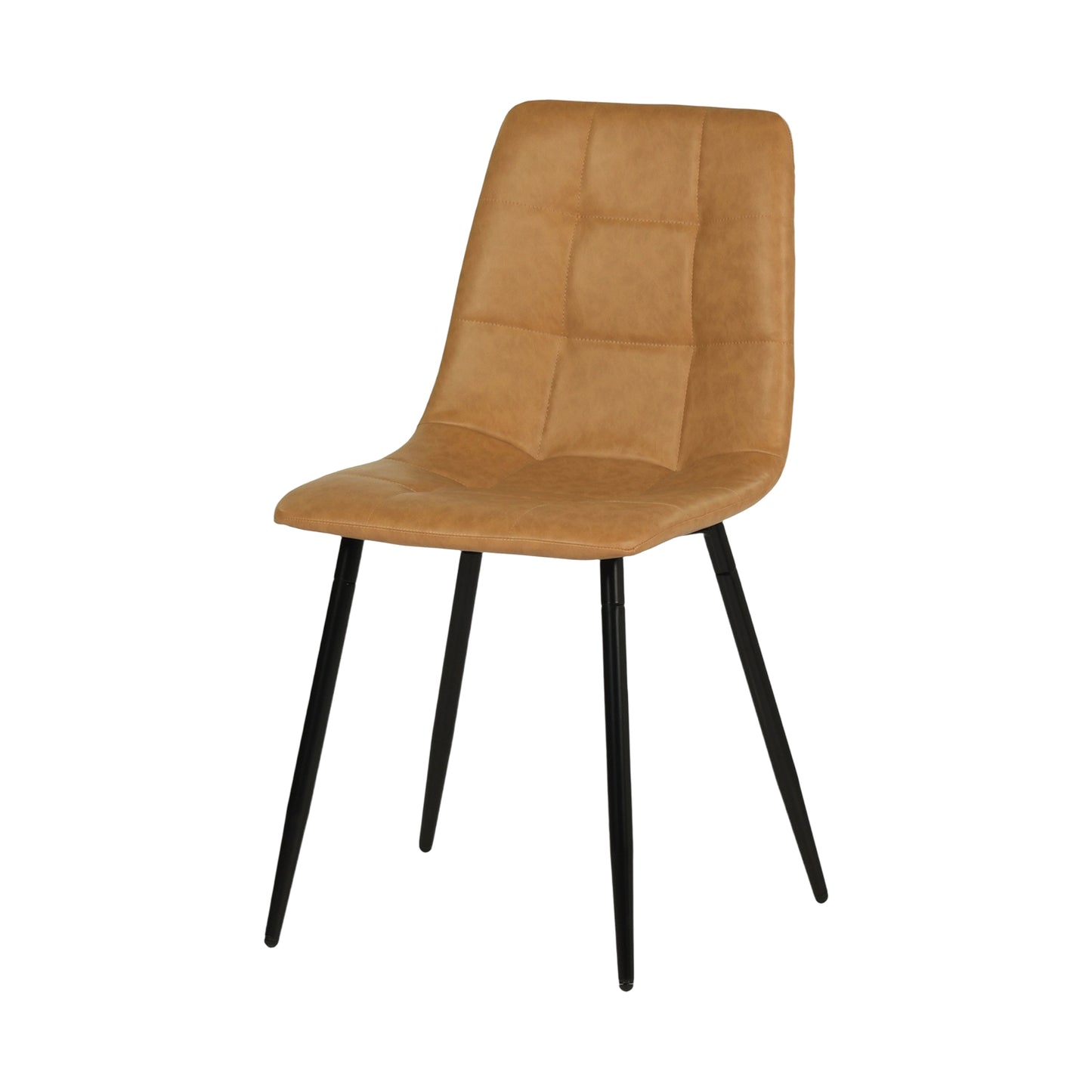 Fabric Armless Dining Chair With Black Iron legs - Black/Grey/Brown