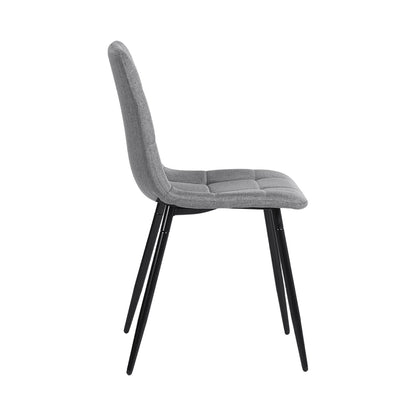 Fabric Armless Dining Chair With Black Iron legs - Black/Grey/Brown