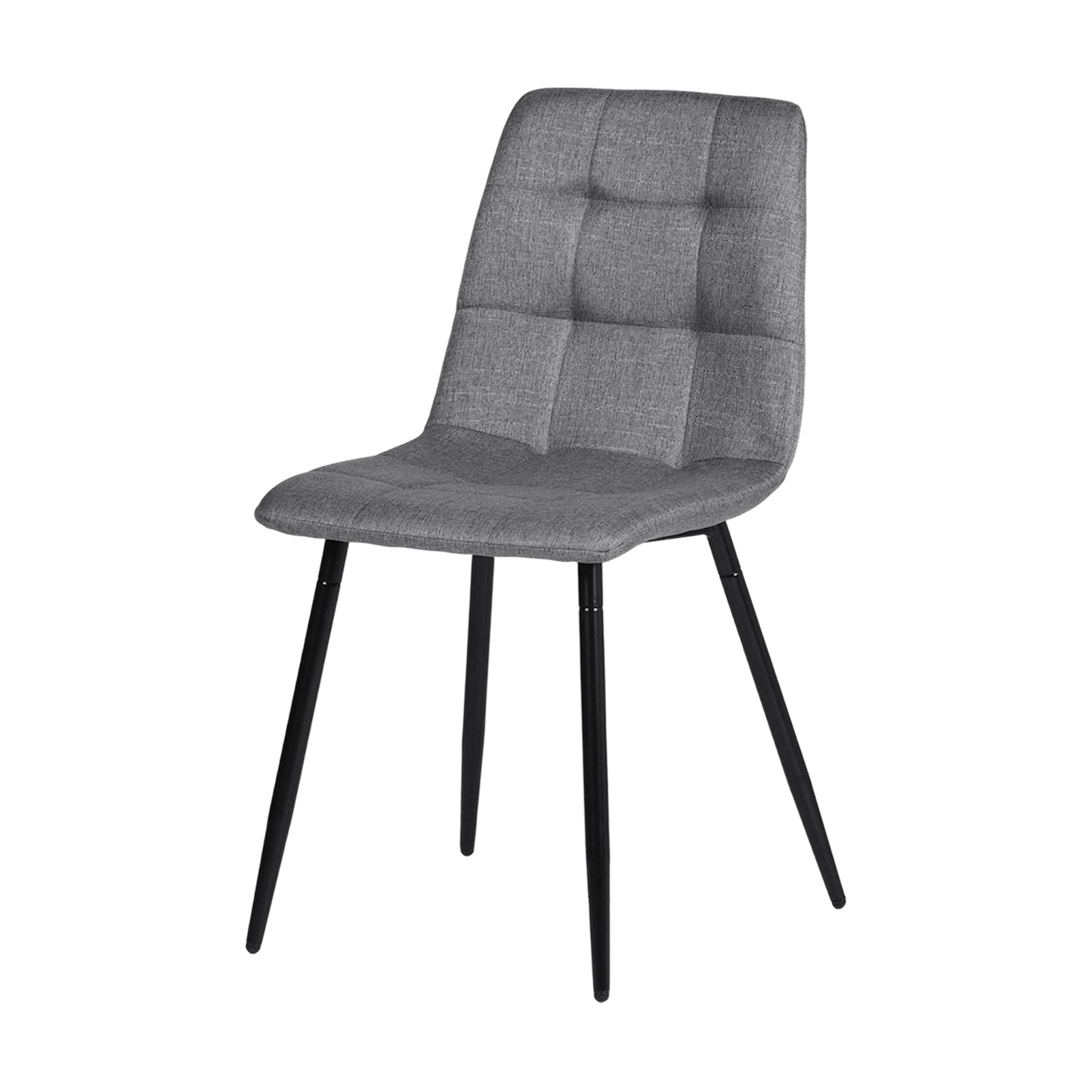 Fabric Armless Dining Chair With Black Iron legs - Black/Grey/Brown