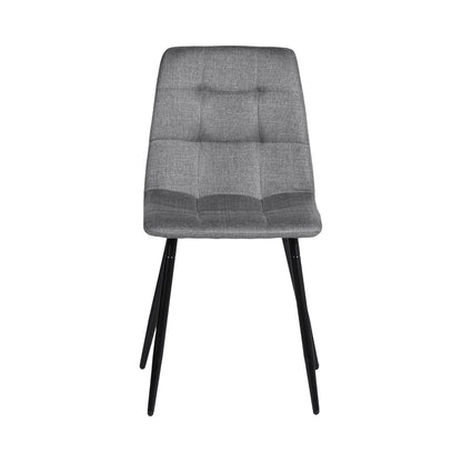 Fabric Armless Dining Chair With Black Iron legs - Black/Grey/Brown