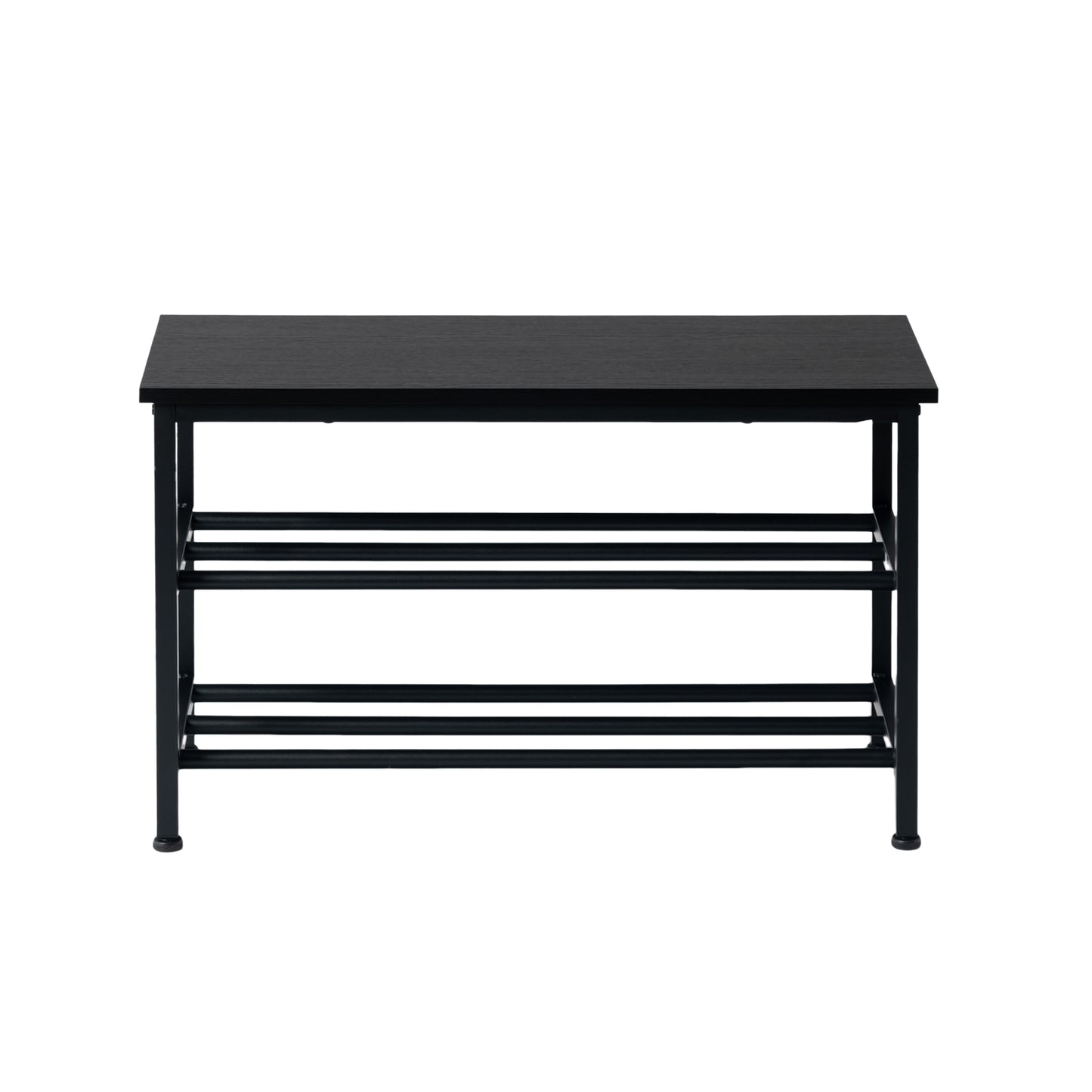 EGGREE Shoe Shelf 3-Tier Shoe Bench Bathroom Shelf with Seat Black-QUEETS