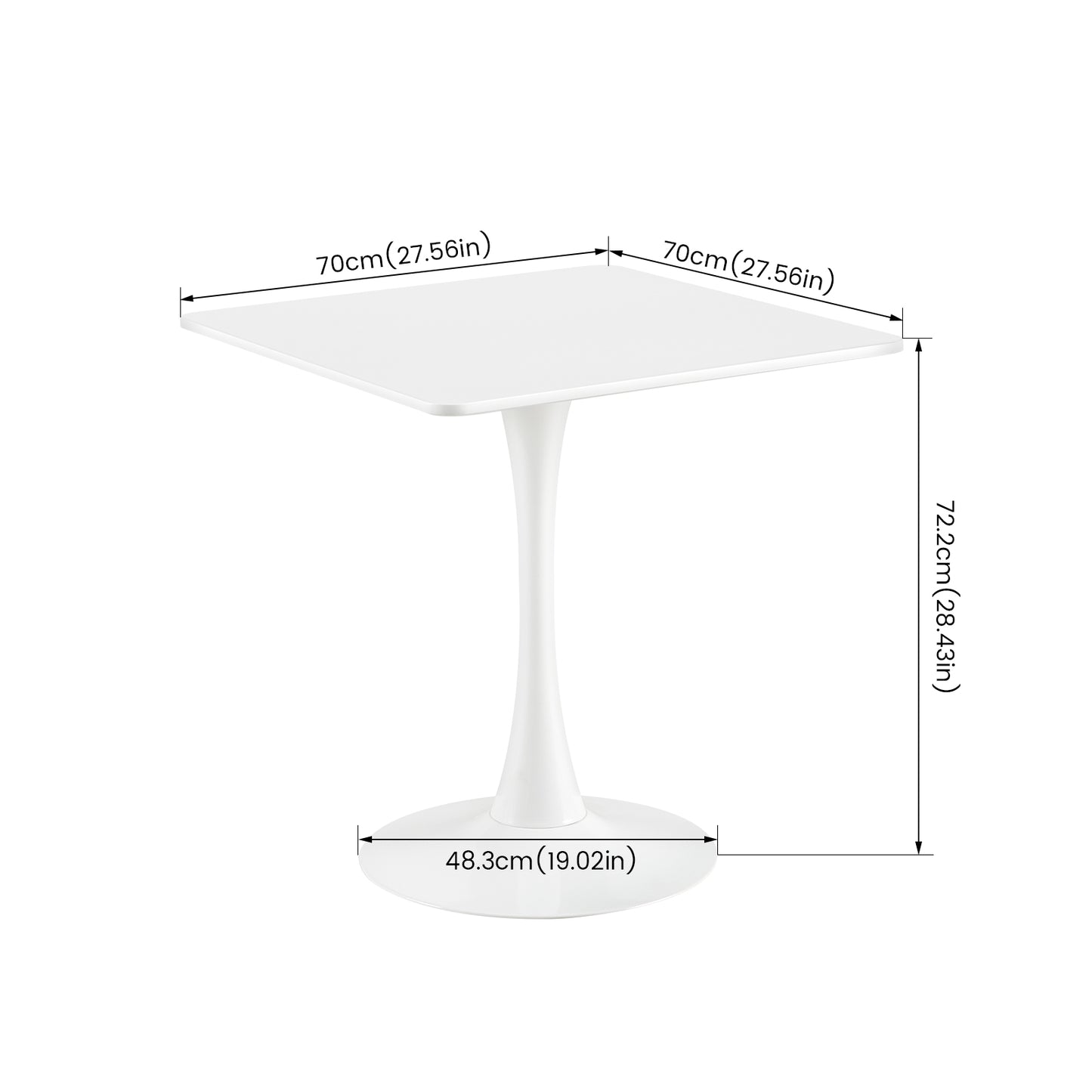 Balcony Rectangular White Tulip Table - RAMON