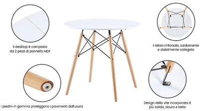 Mid-Century Rattan-Style Classic Chair Set of 2 and Interrupt Round Table