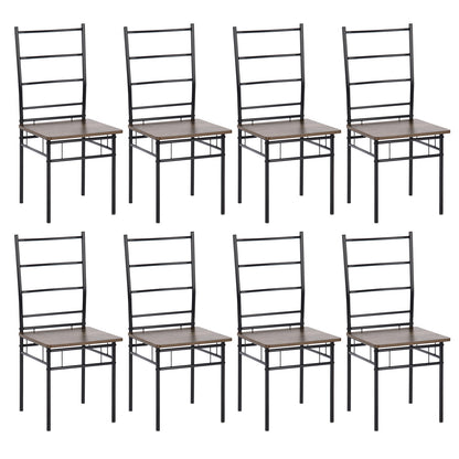 RODERICK Retro Dining Chairs (Set of 8) - Wood/Light Oak Grain