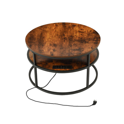 Lift-type Living Room Coffee Table with Hidden Compartment and Power Socket