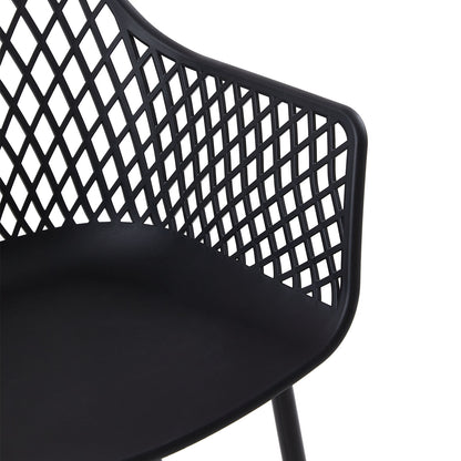 ROME Hollow Arm Chair (Set of 4) - Black/White/Gray