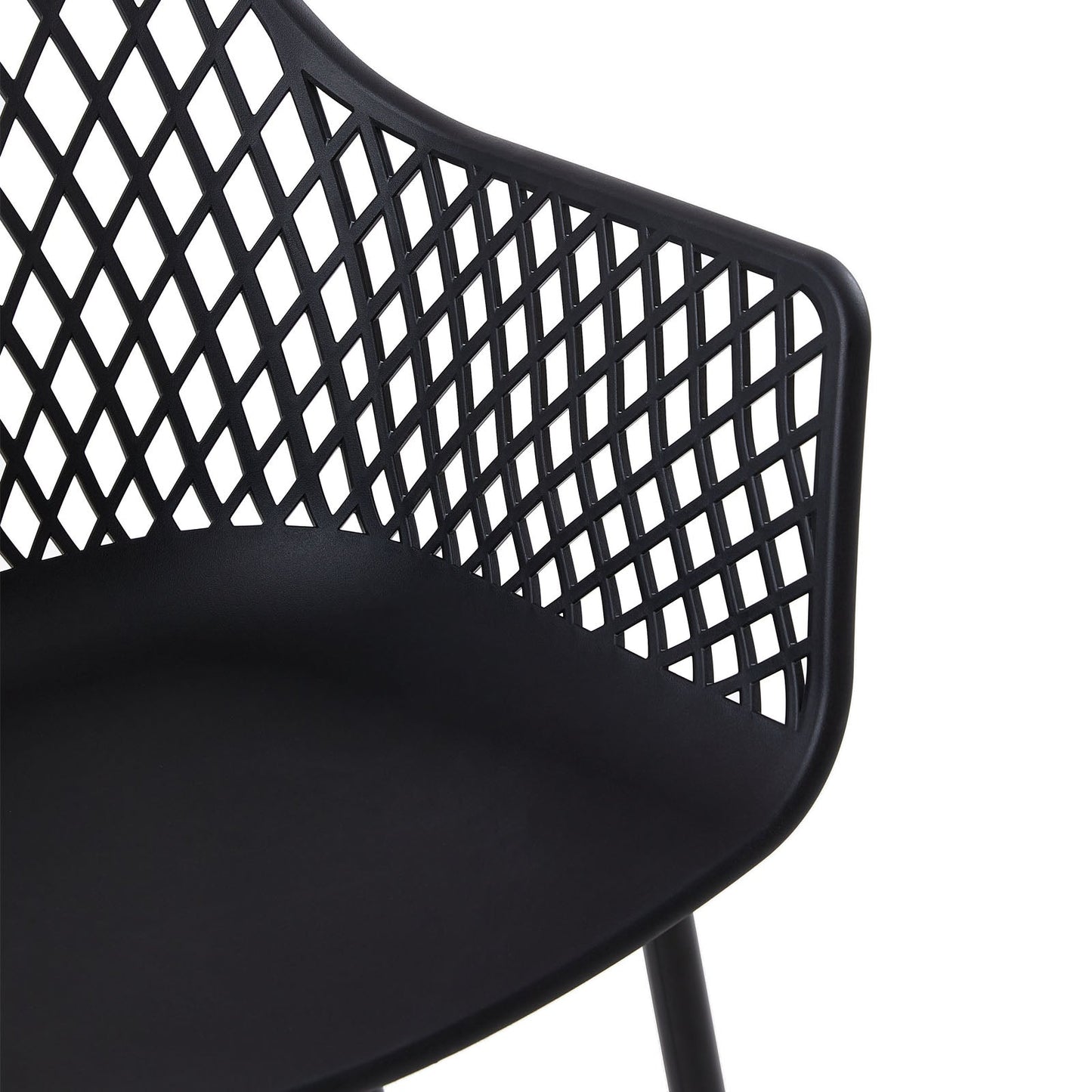 ROME Hollow Arm Chair (Set of 6) - Black/White
