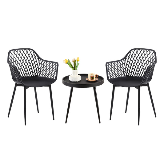 ROME Metal Dining Table and Chair Set - Black