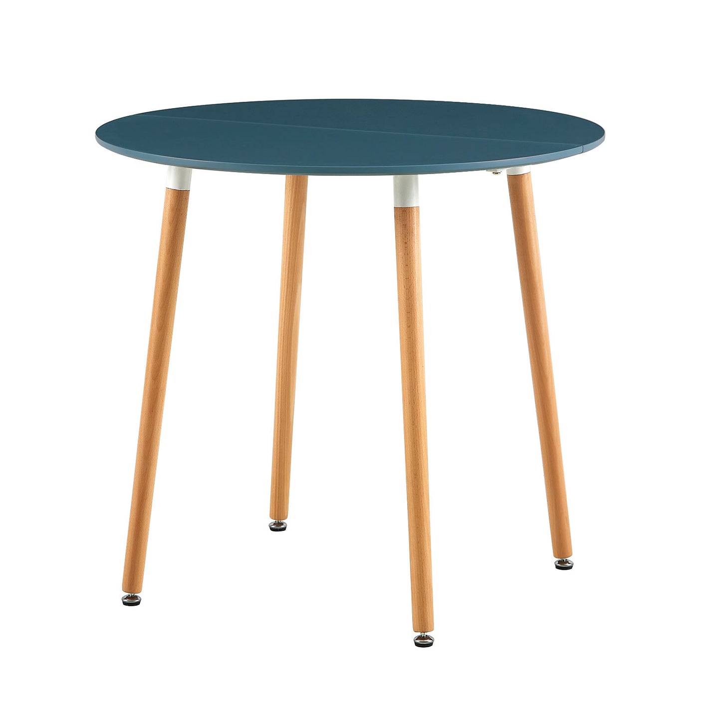 RONALD 80cm Round Dining Table With 4 Legs - Dark Gray Blue