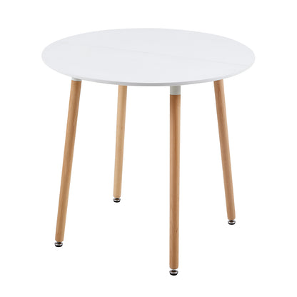 RONALD 90cm Round Dining Table With 4 Legs - White