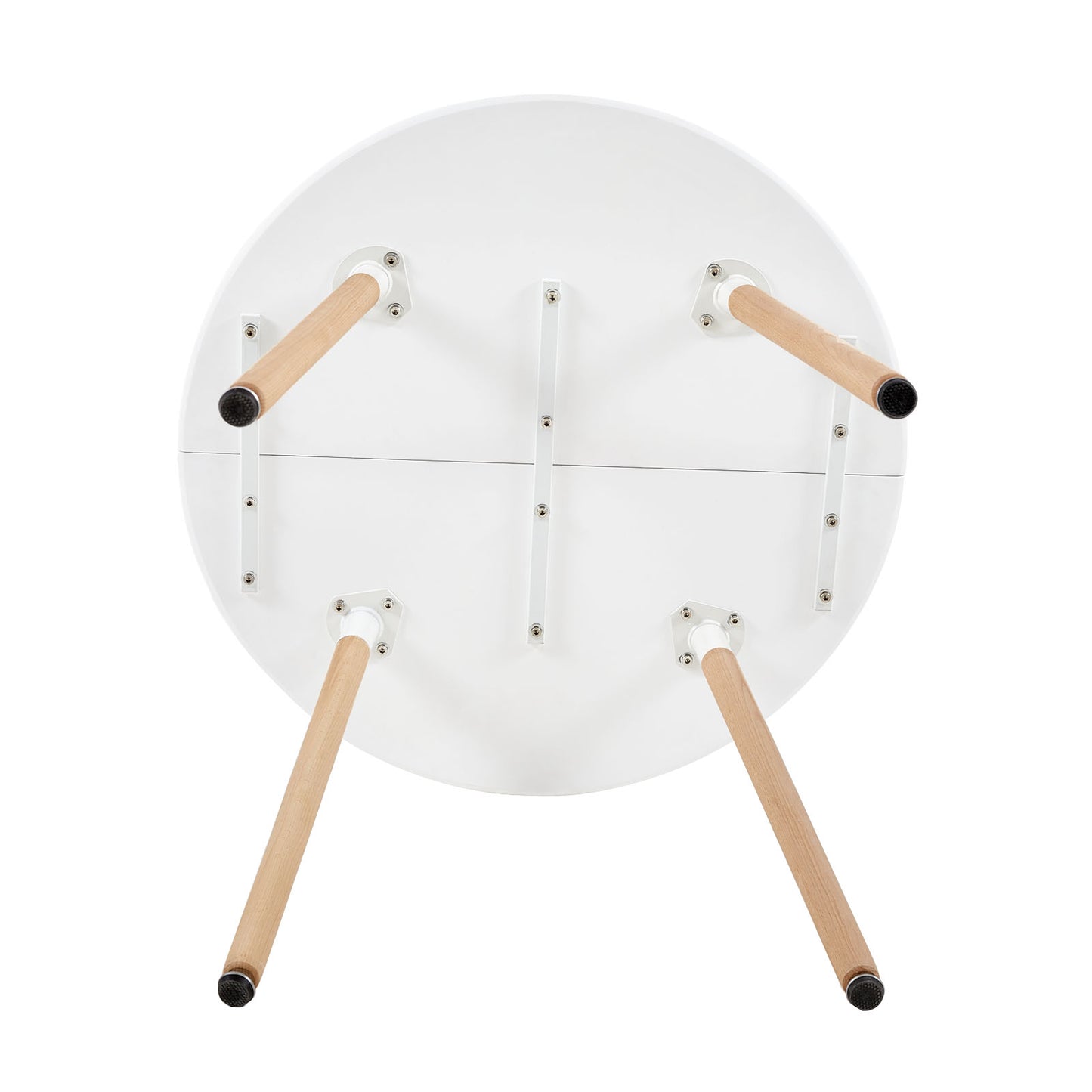 RONALD 90cm Round Dining Table With 4 Legs - White