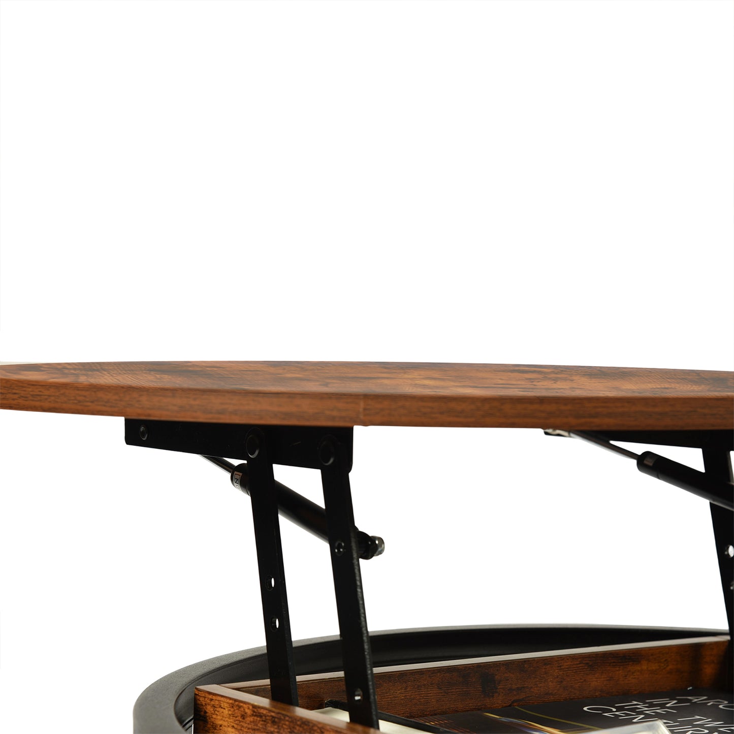 Round Lift-away Coffee Table with Hidden Storage -ROSS