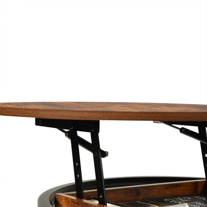 Round Lift-away Coffee Table with Hidden Storage -ROSS