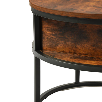 Round Lift-away Coffee Table with Hidden Storage -ROSS