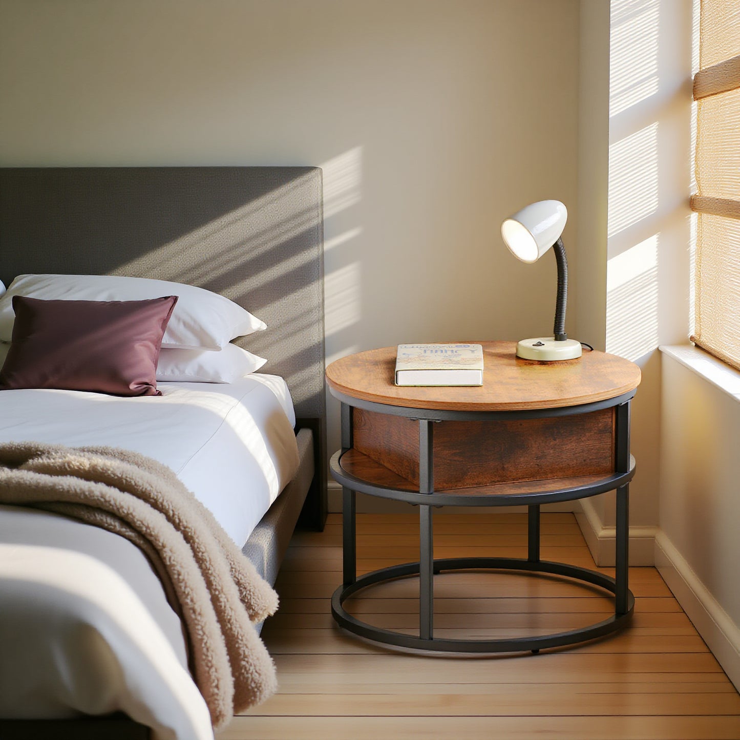 Round Lift-away Coffee Table with Hidden Storage -ROSS