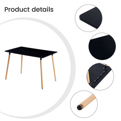 TULIP Mixed-color Dining Chairs and a Rectangular Dining Table, Suitable for 4-6 people