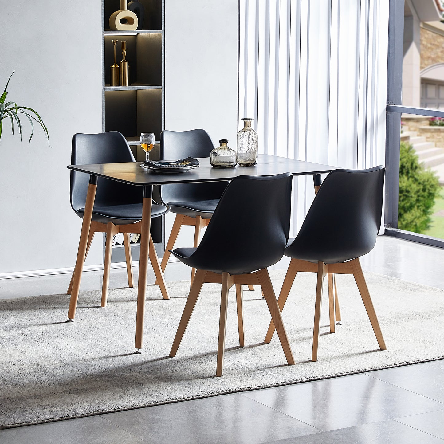 Rectangular Dining Table With Black and White - SAGE