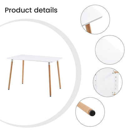 TULIP Mixed-color Dining Chairs and a Rectangular Dining Table, Suitable for 4-6 people