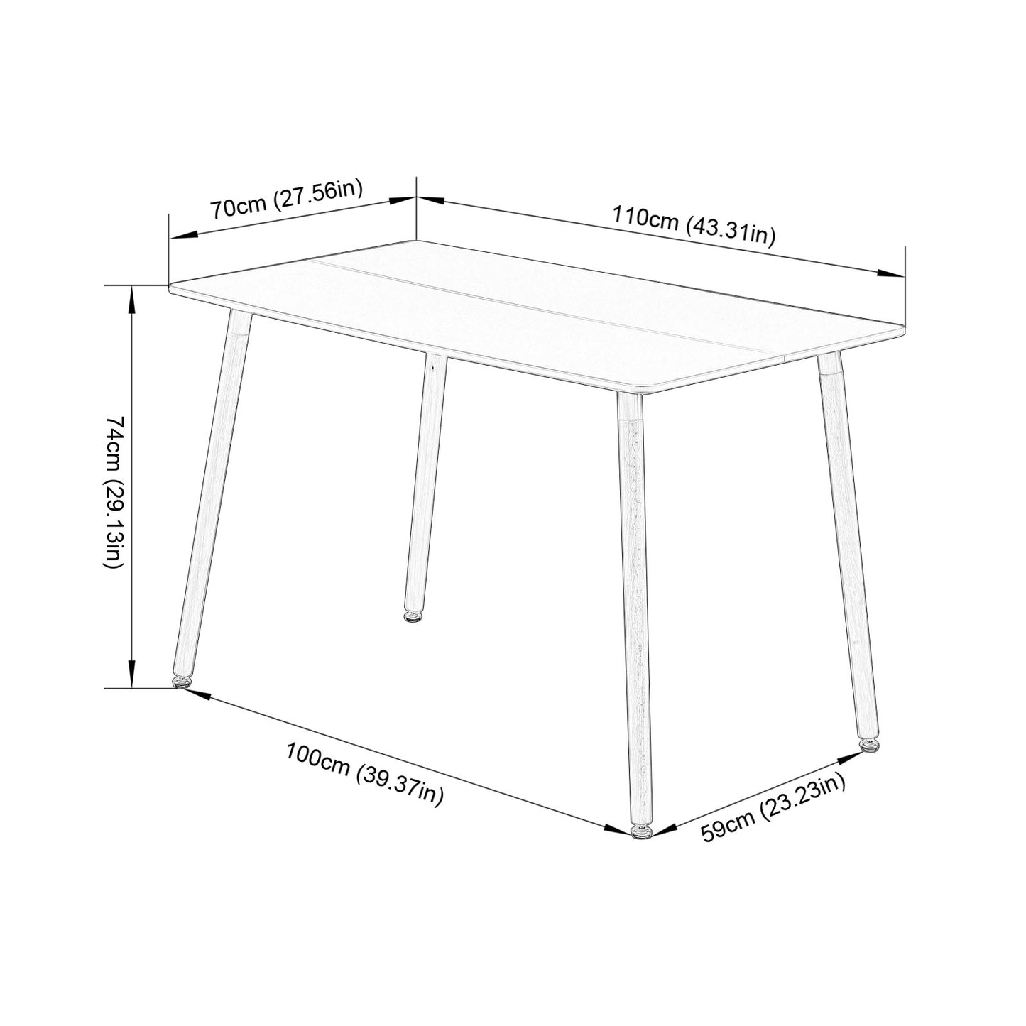 SAGE Scandinavian-Inspired Rectangular Dining Table