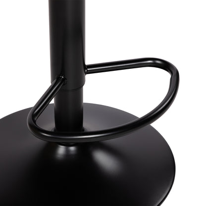 SLATER Modern Adjustable Bar Chair With Backrest and Footrests Set of 2- Black
