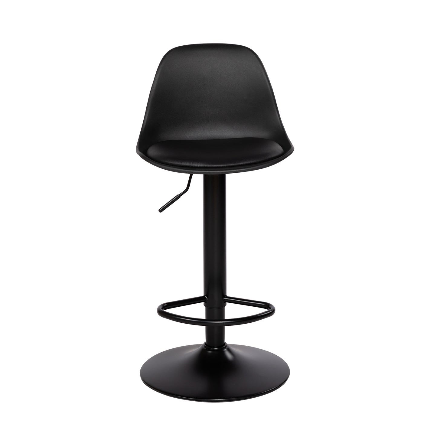SLATER Modern Adjustable Bar Chair With Backrest and Footrests Set of 2- Black