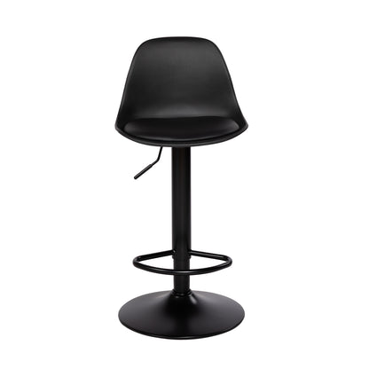 SLATER Modern Adjustable Bar Chair With Backrest and Footrests Set of 2- Black