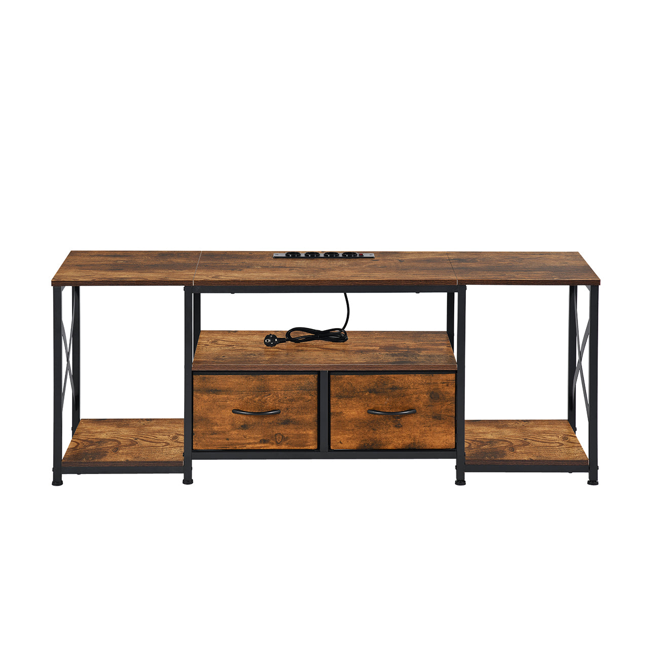 Modern TV Stands Set of 1 with Iron Legs-Fire color-SLATY