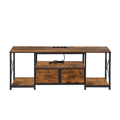 Modern TV Stands Set of 1 with Iron Legs-Fire color-SLATY