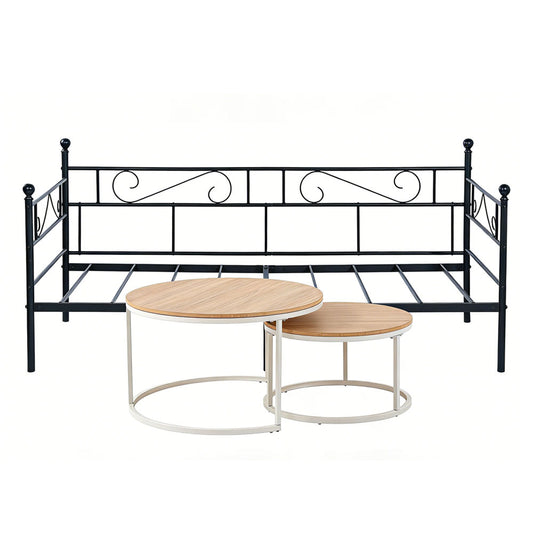 Single Metal Sofa Bed Frame and Nesting Coffee Table Set