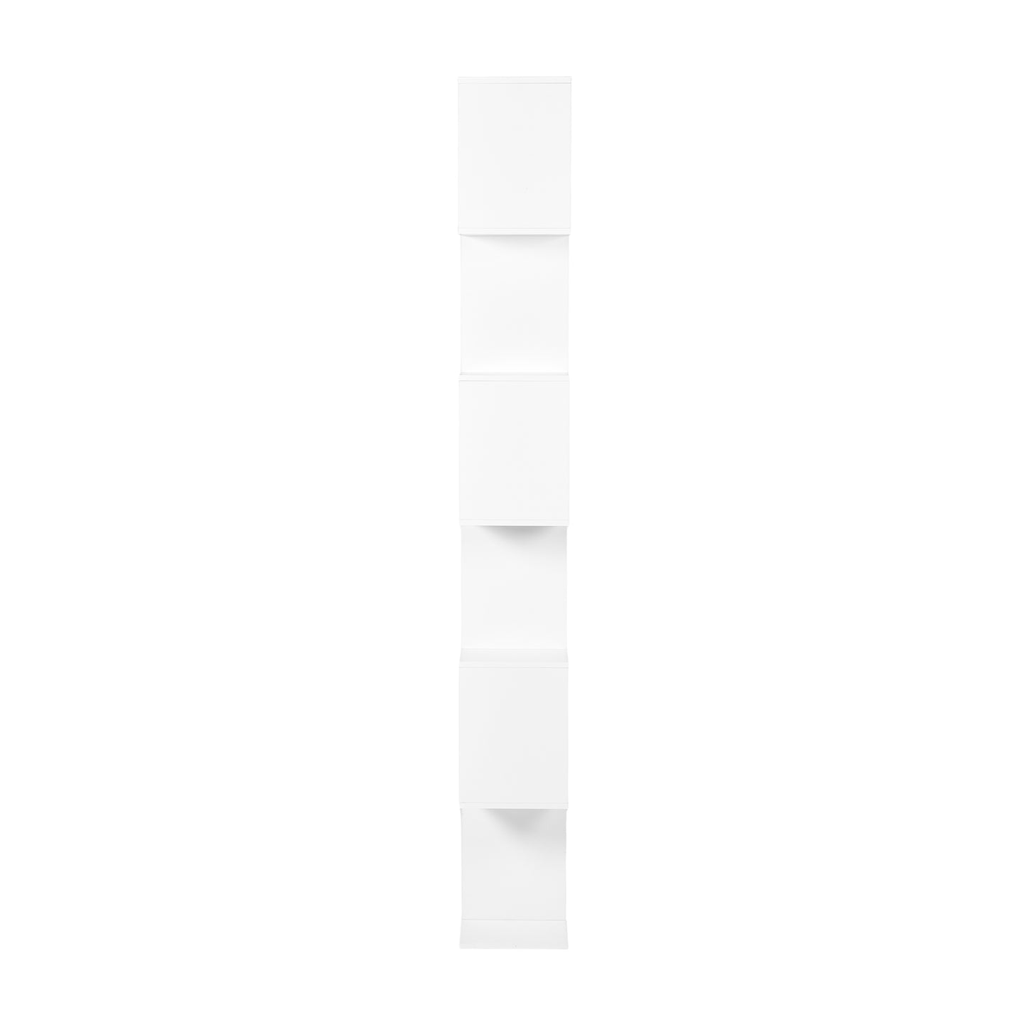 TILDEN Bookcase, Standing Shelf, Office Shelf, Room Divider with 6 Compartments-White