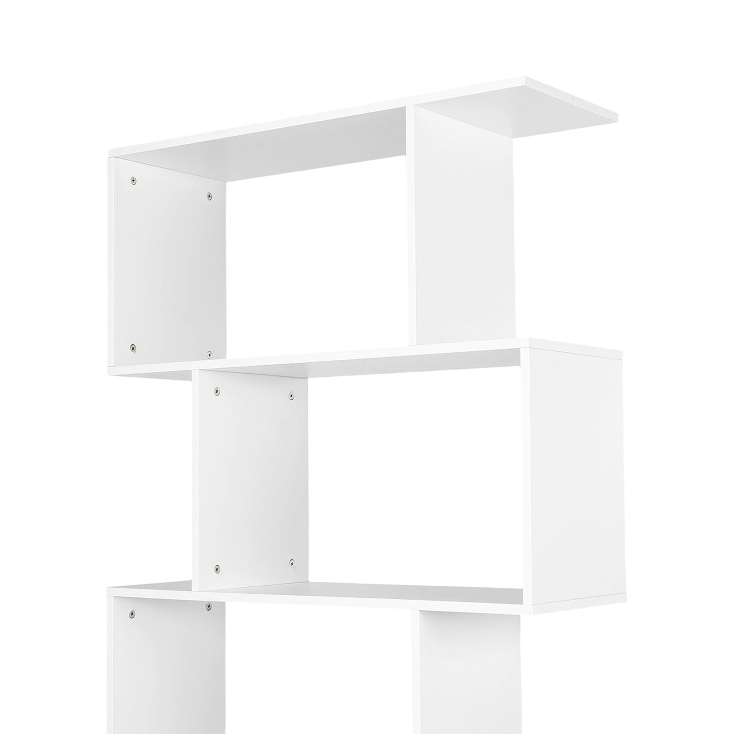 TILDEN Bookcase, Standing Shelf, Office Shelf, Room Divider with 6 Compartments-White