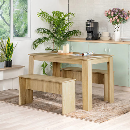 TREGO Wooden Rectangular Dining Table with 140cm - OAK