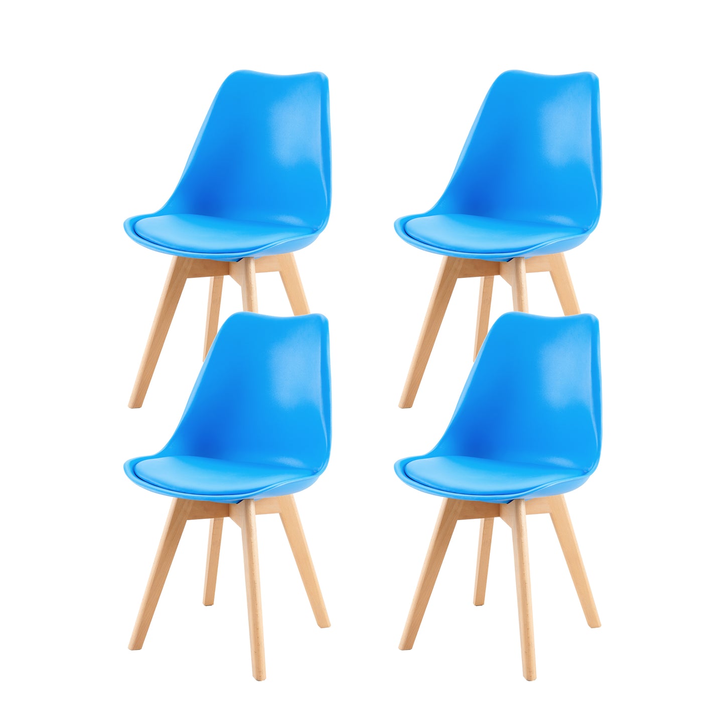 Upholstered Dining Chairs (Set of 1/2/4) Tulip-Bright Blue