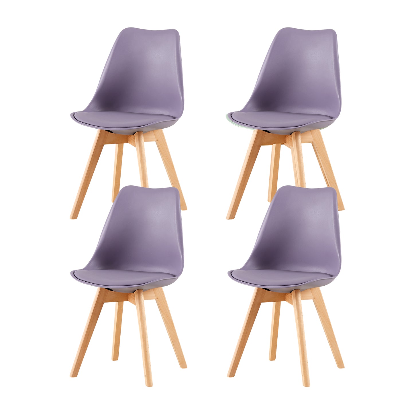 TULIP Dining Chair Set of 1/2/4 With Green and Purple