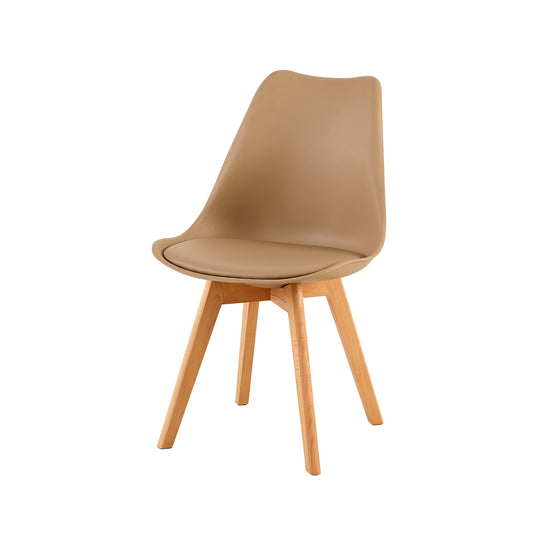 TULIP Upholstered Dining Chair-Kakhi