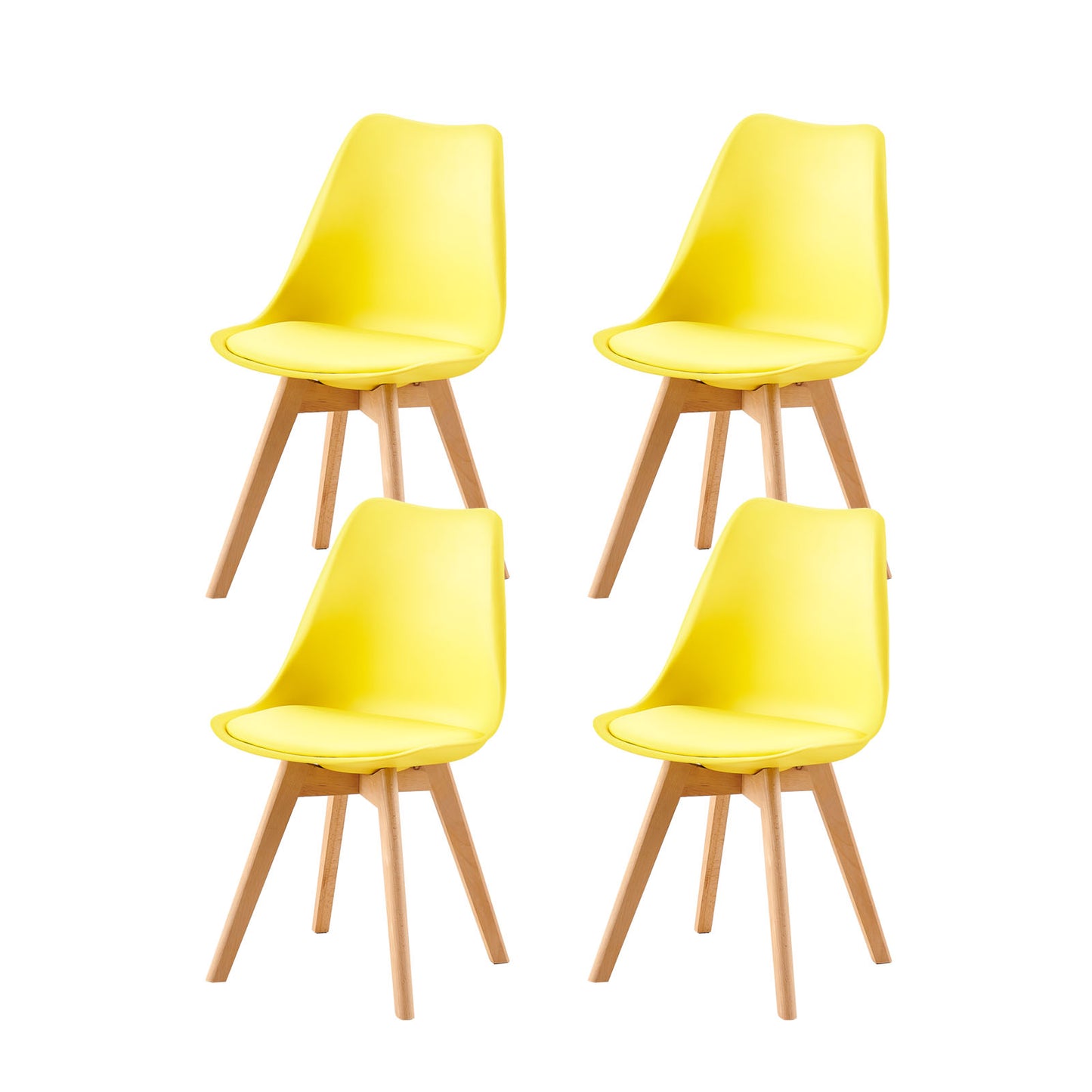 Upholstered Dining Chairs (Set of 1/2/4) Tulip-Lemon Yellow