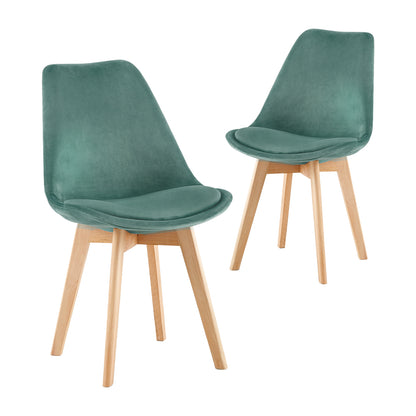 Velvet Dining Chair with Cactus Set of 2/4 - Tulip