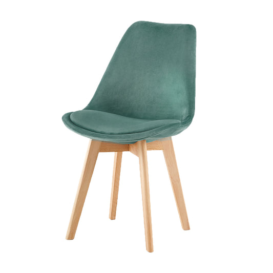 TULIP Velvet Upholstered Chair (Set of 4) - Cactus