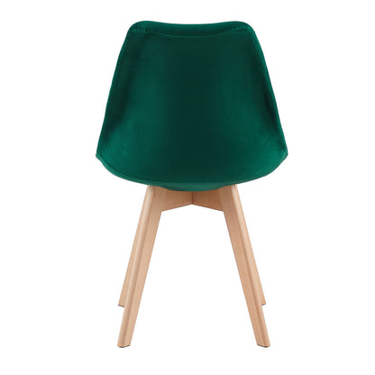 Velvet Dining Chair with Dark Green Set of 1/4 - TULIP