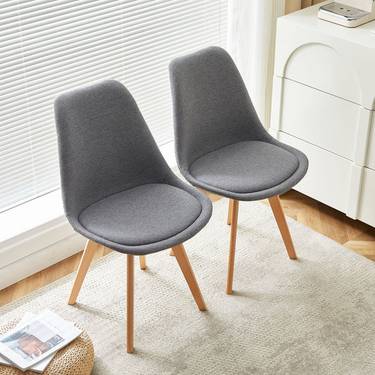 TULIP Fabric Dining Chairs - Gray